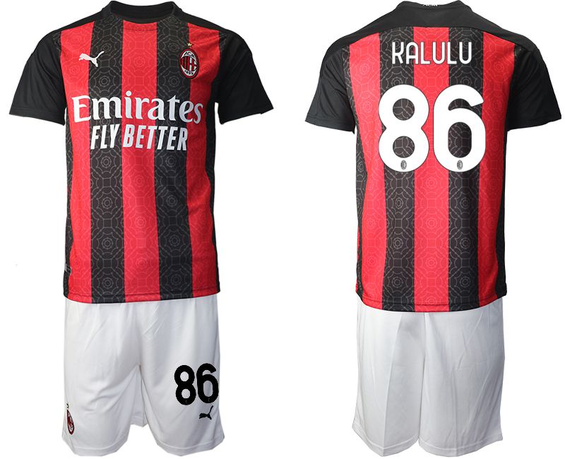 Men 2020-2021 club AC milan home #86 red Soccer Jerseys